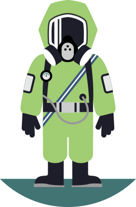 Biohazard cleaning suit