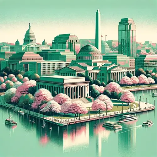 Washington DC with pink trees