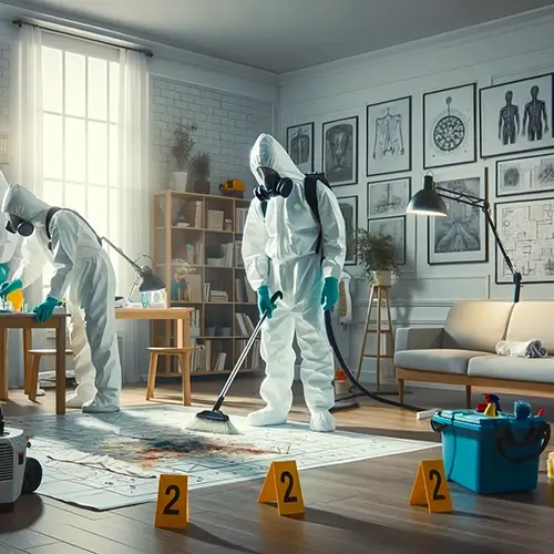 Crime Scene Cleaners cleaning after an accident