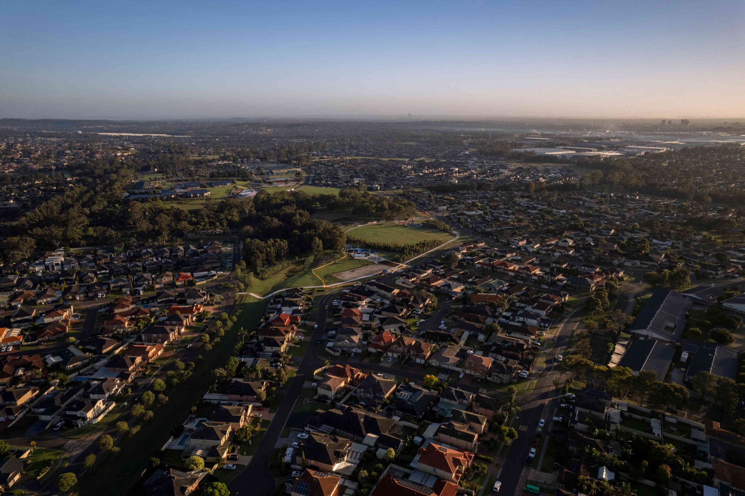 Aerial view of homes in Augusta, Georgia