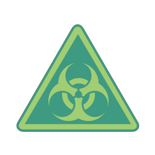 Warning symbol identifying a potential biohazard situation