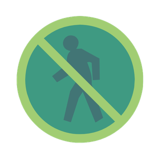 No entry symbol used to secure a contaminated space