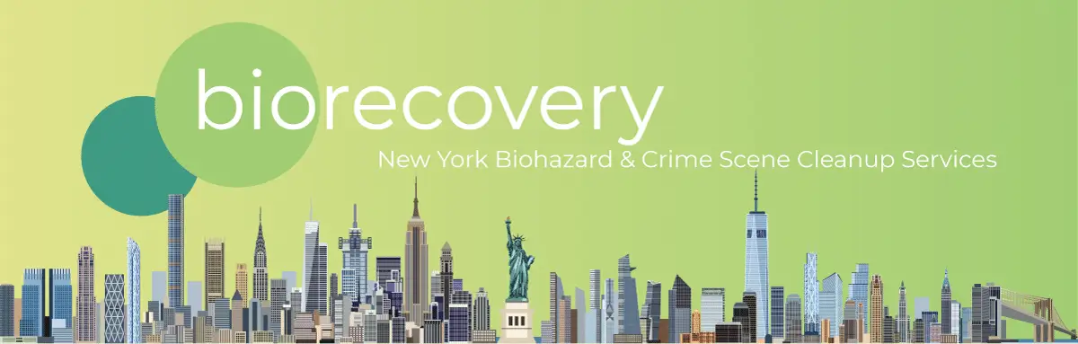 New York skyline and the Bio Recovery logo