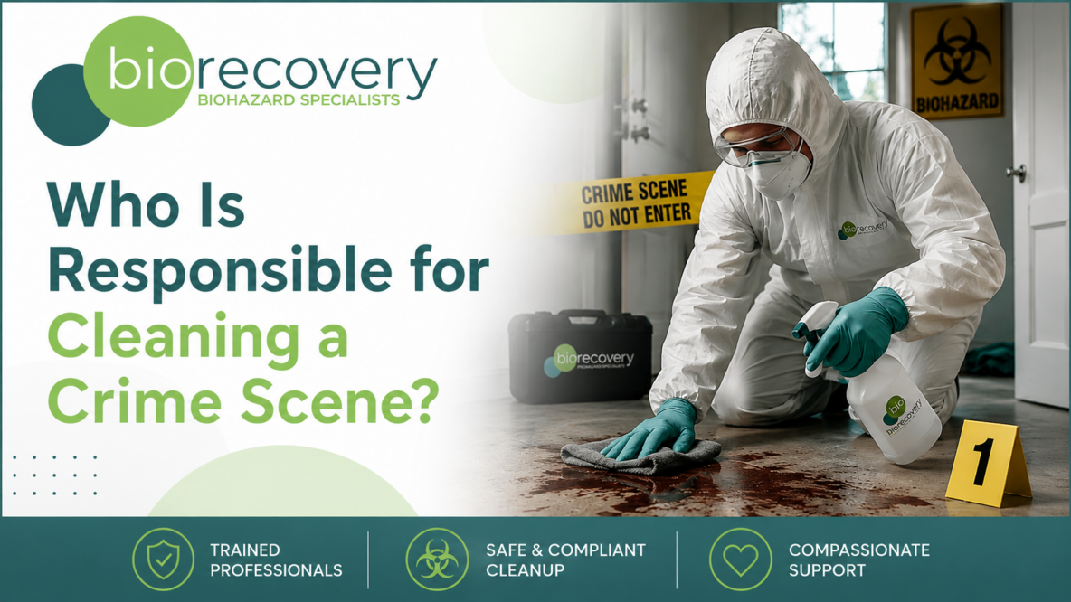 who is responsible for cleaning a crime scene