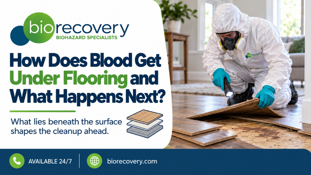 Featured image for “How Does Blood Get Under Flooring and What Happens Next?”